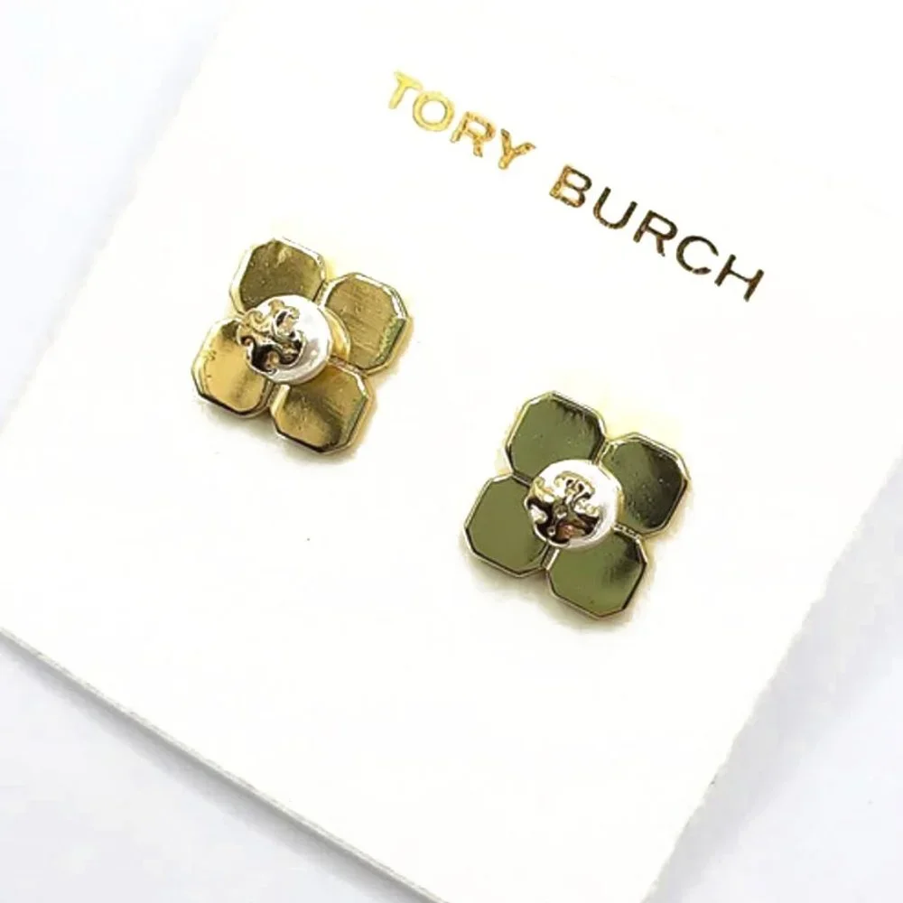 Tory Burch Babylon Gold & Pearl Earrings NWOT